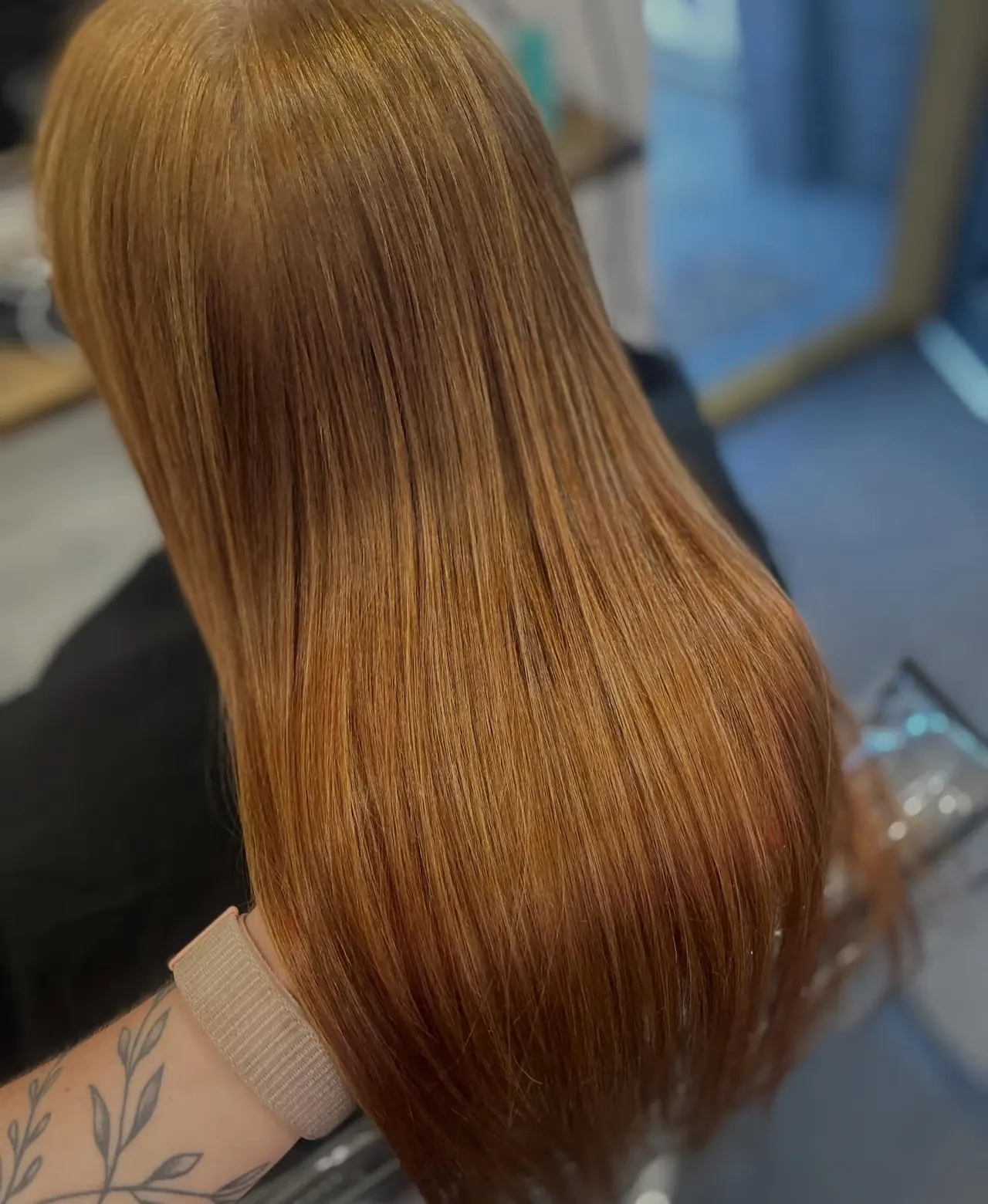 Smooth copper hair finished at Hair Pinns